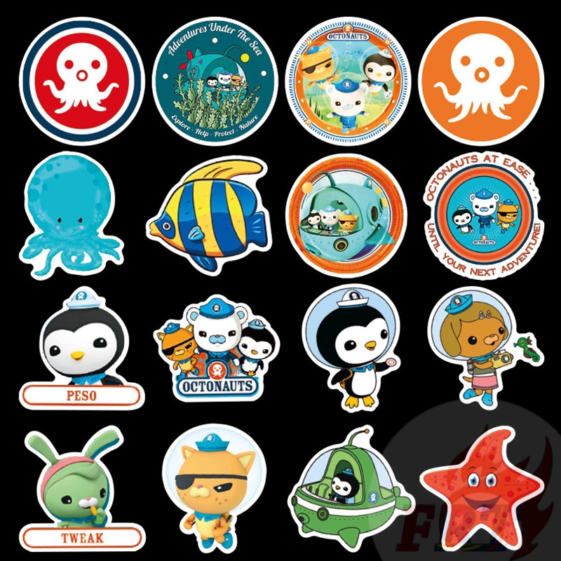 ❉ The Octonauts Giấy và decal dán tường ❉ 50Pcs/Set Cartoon Fashion DIY Mixed Decals Doodle Stickers
