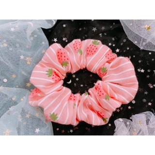 Dây buộc tóc Scrunchies vải hoạ tiết