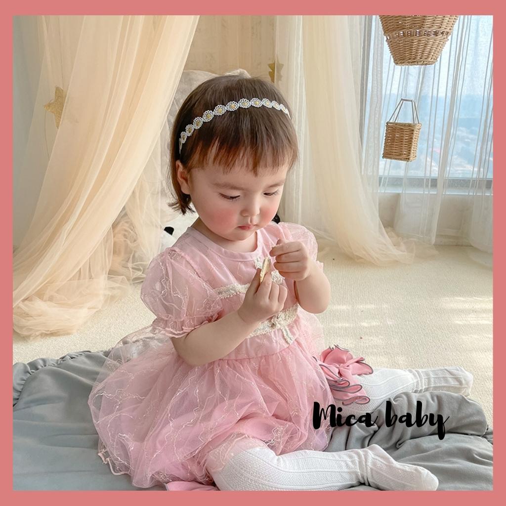 Băng đô dây hoa phong cách tiểu thư đáng yêu cho bé gái Mica Baby BD52