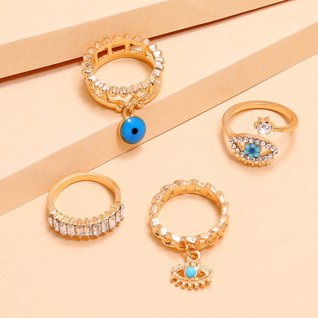 Set 4 Nhẫn Đeo Đốt Ngón Tay Nhiều Kiểu Phong Cách Boho Thời Trang Cho Nữ