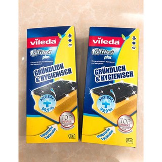 Miếng xốp rửa bát, xoong nồi vileda-nội địa đức hàng chính hãng