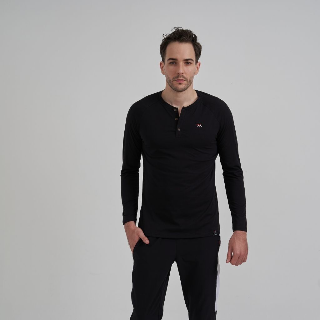 Áo thun nam dài tay chất liệu mềm mại co giãn hàng áo henley chính hãng | BigBuy360 - bigbuy360.vn