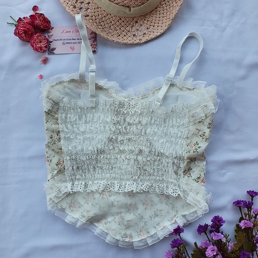 Áo 2 dây - Áo croptop nữ - Kiểu dáng tiểu thư cực xinh