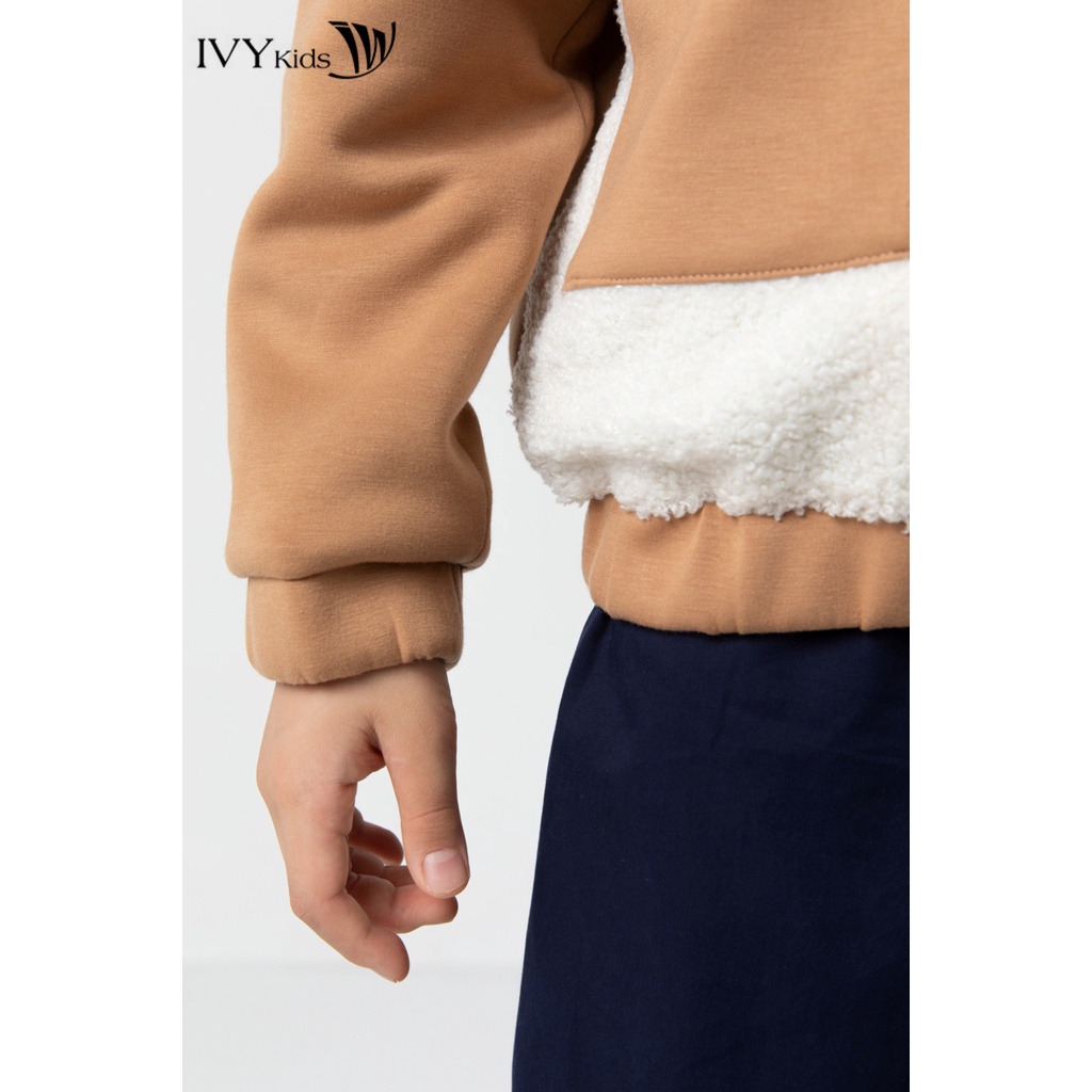 Áo khoác phối lông bé trai IVY moda MS 70K1194