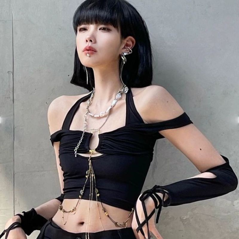 Áo croptop yếm dây cao cấp HYEIN SEO 21SS BLACKPINK