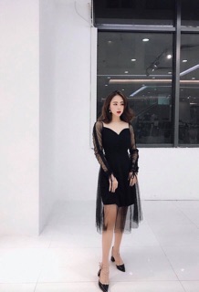 ĐẦM ĐEN PHỐI LƯỚI SANG CHẢNH DỰ TIỆC