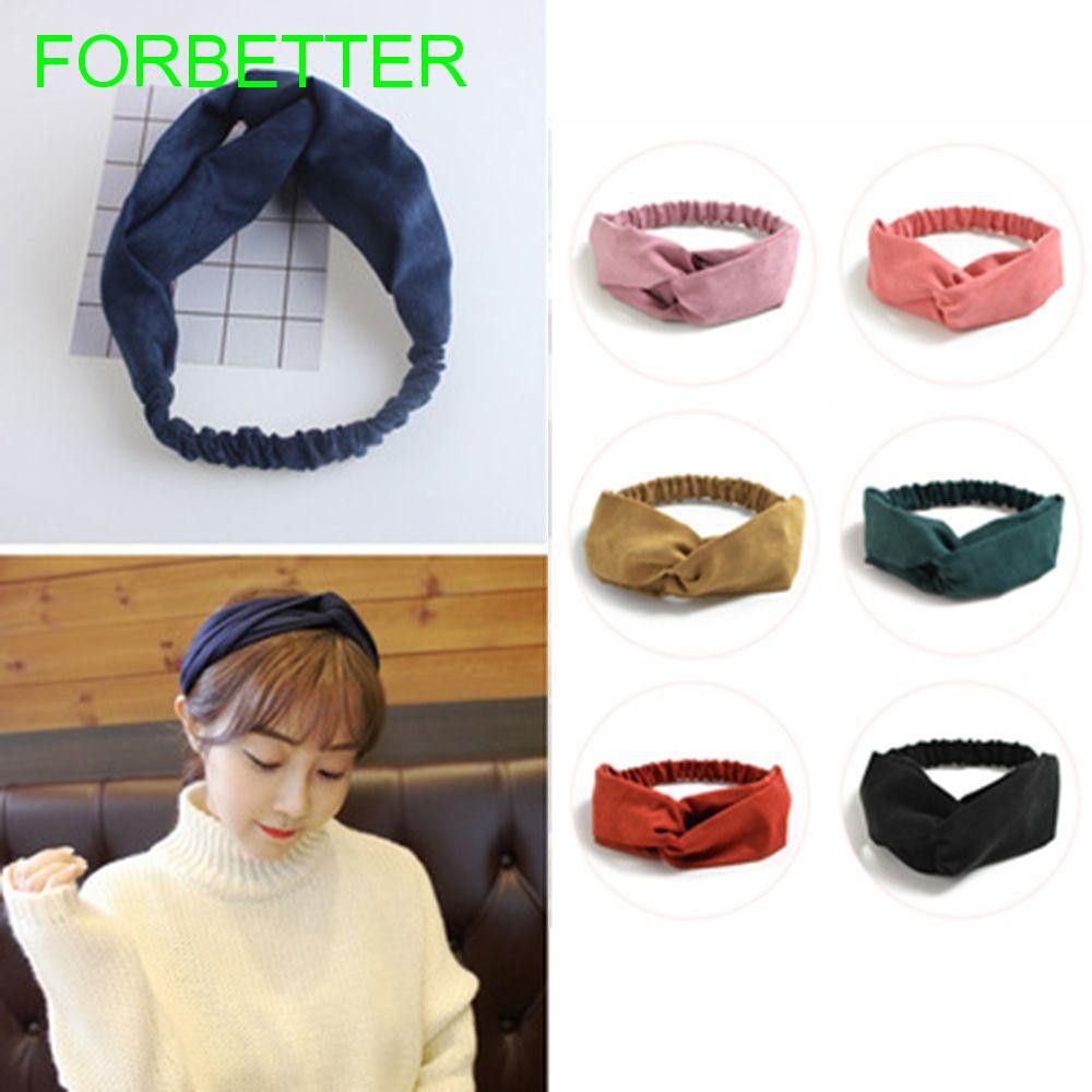 Băng đô buộc tóc trơn màu thắt kiểu nơ thanh lịch tinh tế