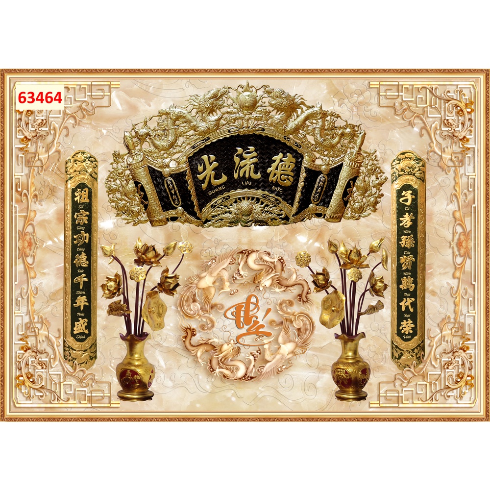 Tranh Dán tường 3d Phòng thờ, bàn thờ nhiều kích cỡ khác nhau