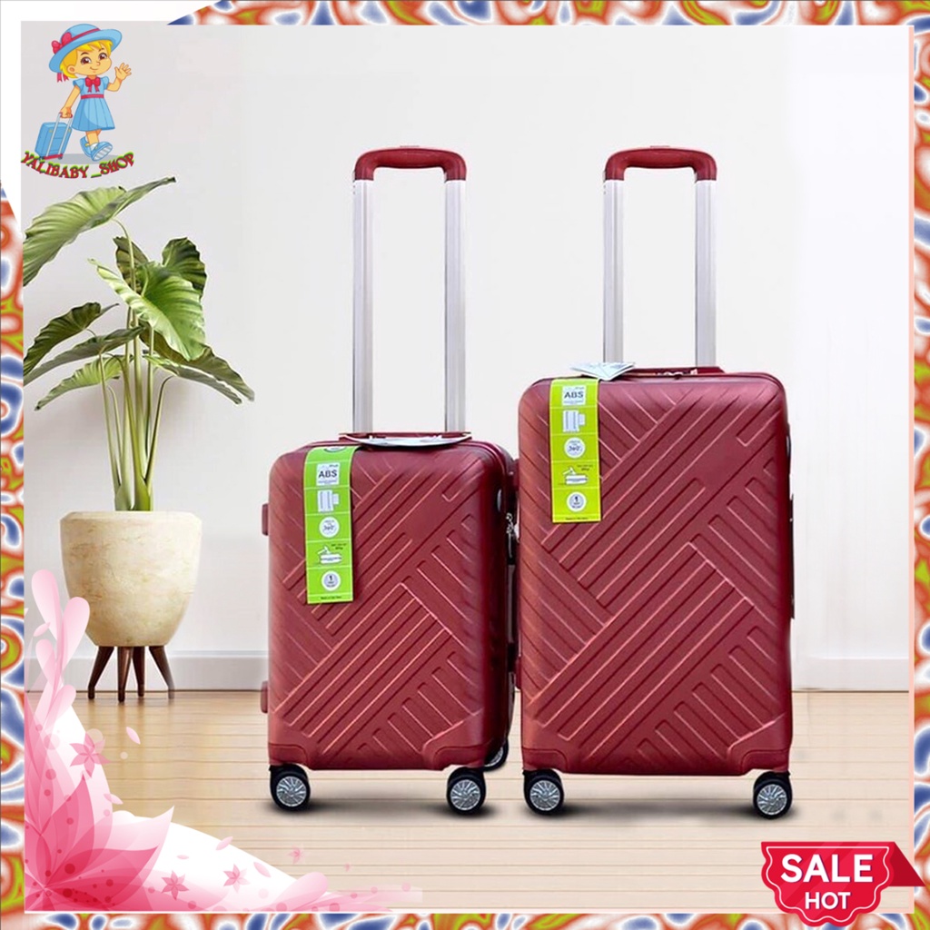 Vali du lịch nhựa kéo, xách tay Hùng Phát size 24inch, Vali nhựa vân chéo chống va đập trầy xước, bảo mật cao