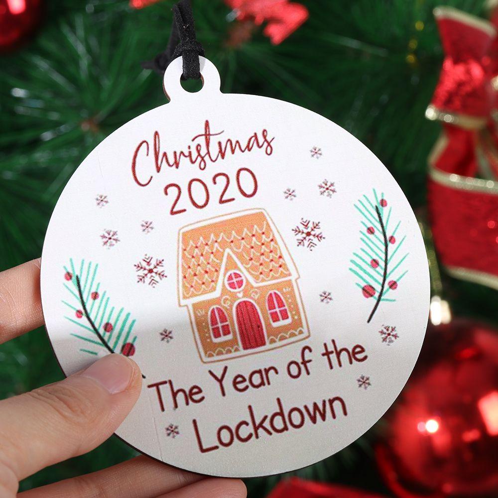 Phụ Kiện Treo Trang Trí Cây Thông Giáng Sinh Bằng Gỗ Hình Bauble 2020