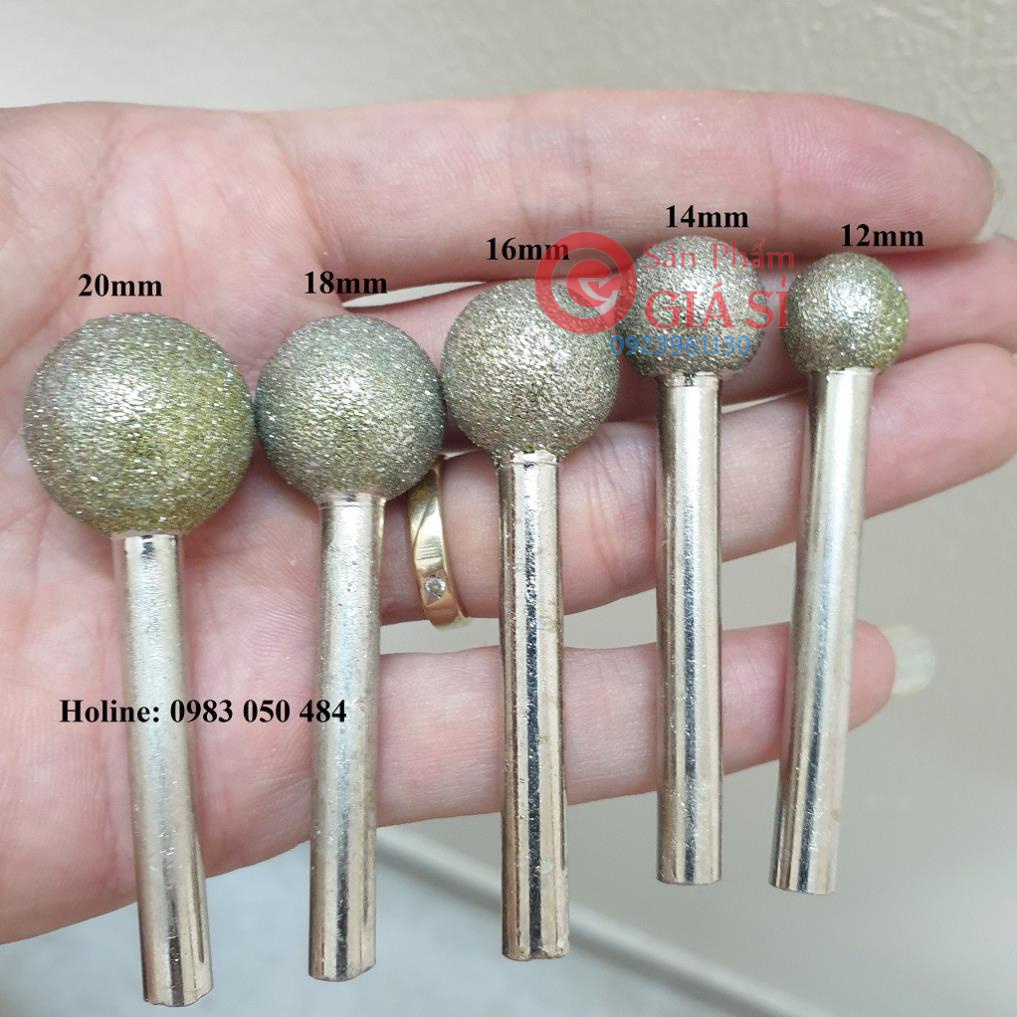 mũi mài khắc đá ngọc kim cương trục 6mm đầu tròn hoặc mài nhôm đồng dùng cho máy mài khuôn hoặc máy khoan điện ❤️freeshi