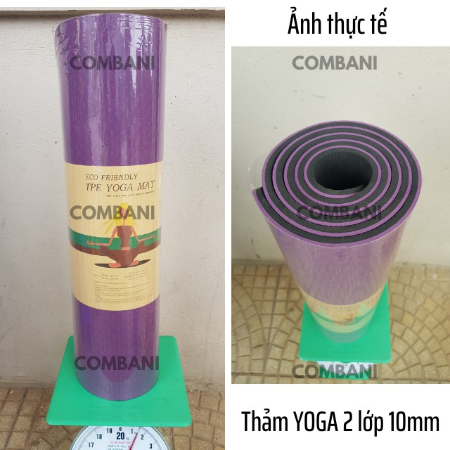 Thảm Yoga Định Tuyến 2 lớp chống trượt cao cấp dày 8-10mm COMBANI mới T08