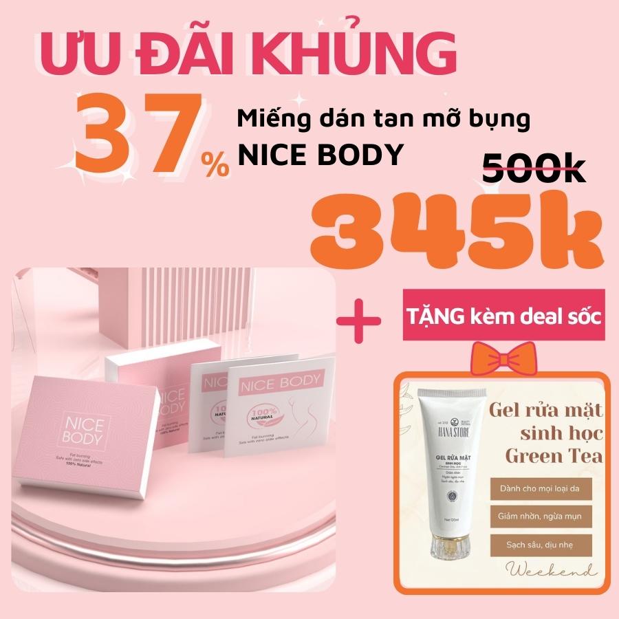 Miếng Dán Tan Mỡ, Giảm mỡ bụng hiệu quả Nice Body Hàn Quốc, Giảm cân Cấp tốc