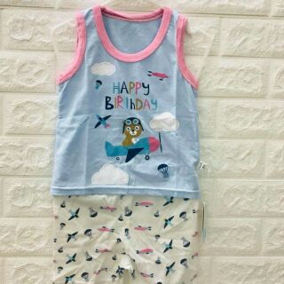 Bộ ba lỗ cotton hàn hàng quảng châu cho bé