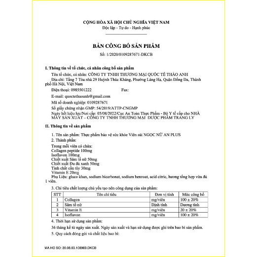 Sủi Ngọc Nữ An - đã được kiểm nhiệm, sủi nở ngực , viên nở ngực , căng như ngọc - tròn đầy tự nhiên, an toàn - hiệu quả