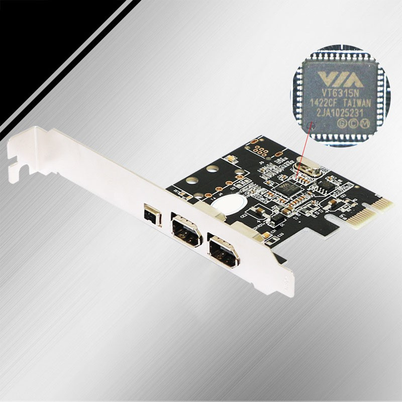 PCI-E 1X To 1394 Card 3 Port DV HD Video Capture Card Pcie To 1394A 6Pin 4Pin Port Adapter Card for Desktop PC Hot-Swap.