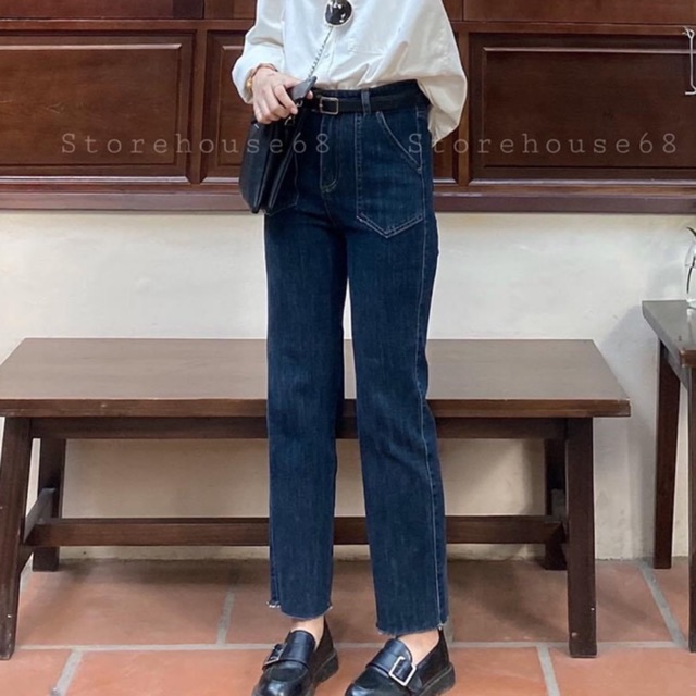 BÁN SỈ QUẦN JEAN SUÔNG ỐNG ĐỨNG TÚI VUÔNG CHO NỮ