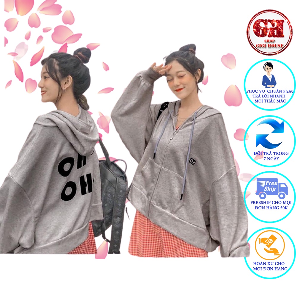 FREESHIP 50K - Áo Khoác Hoodie OHOH Siêu Xinh Ulazzng Unisex Nam, Nữ