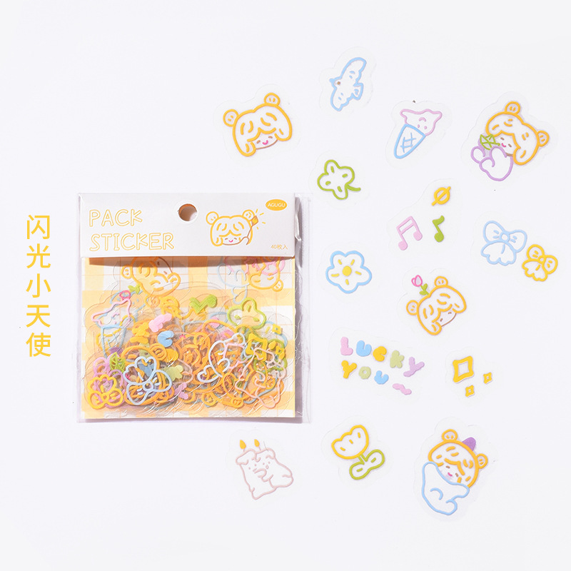 Set 40 Tấm Hình Dán Hoạt Hình Trang Trí Nhật Ký/Văn Phòng Phẩm