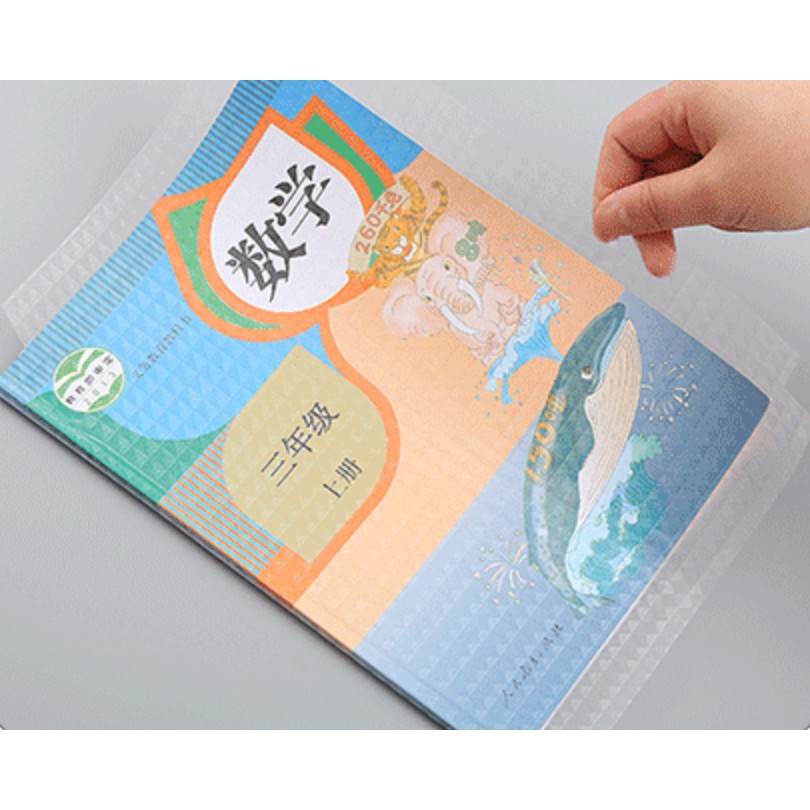 Decal bọc sách vở chống nước, chống rách, trong suốt nhiều kích cỡ (5 chiếc)