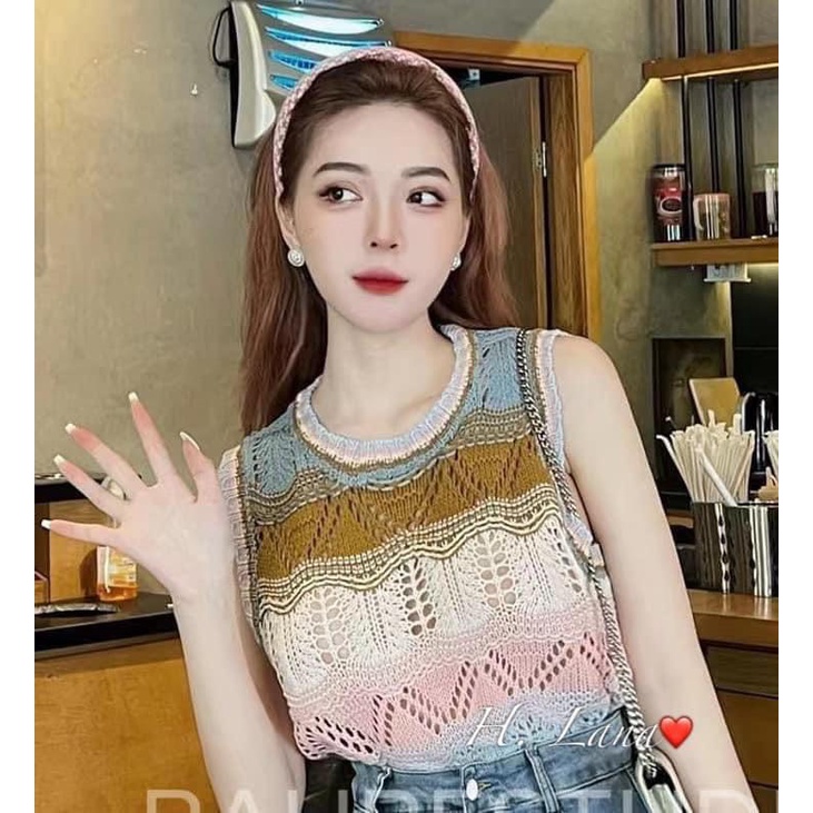 Áo Len Vân Sóng Pha Màu Cho Nữ