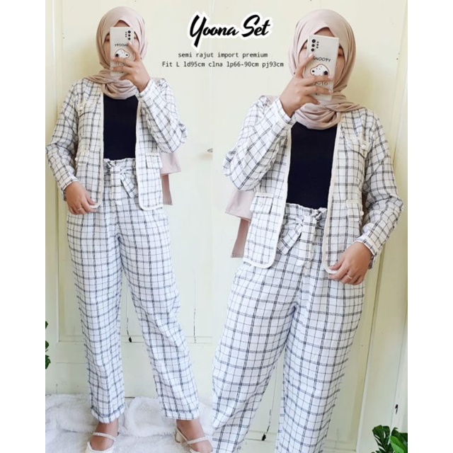 Bộ Áo BLAZER Cài Đặt + Quần Dài Thời Trang Công Sở Cho Nữ
