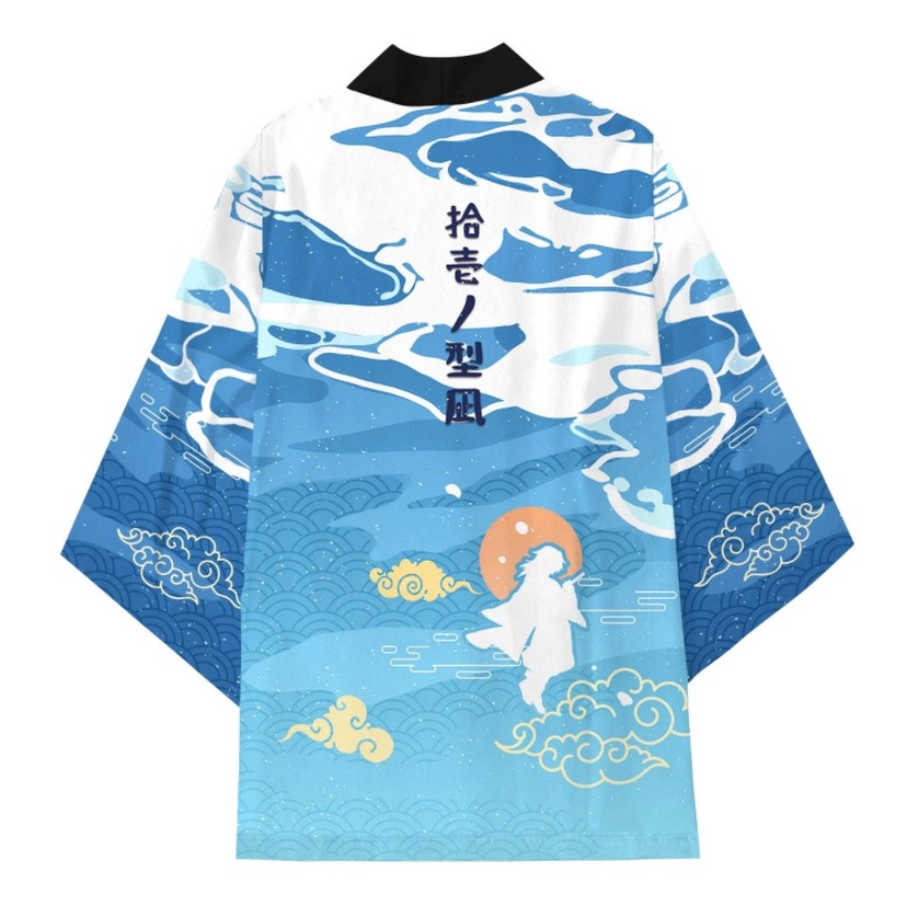 Áo khoác kimono tùy chọn họa tiết phong cách Kimetsu No Yaiba