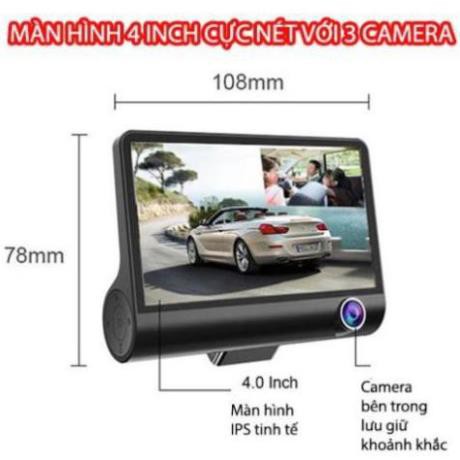 [MIỄN PHÍ GIAO HÀNG] Camera hành trình ô tô 3 mắt X005 4 inch fullHD 1080p,camera sau chống nước-BM31 - BẢO HÀNH 6 THÁNG