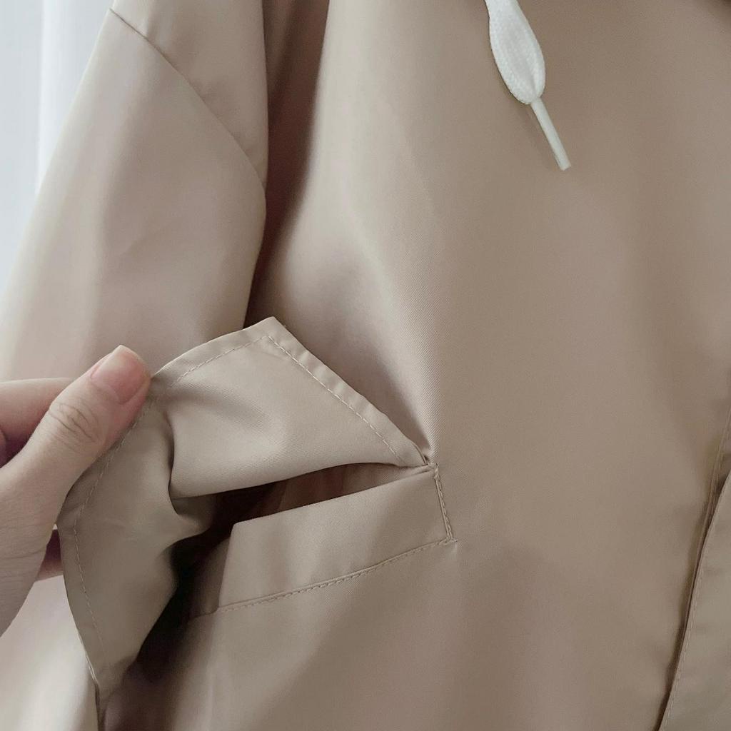[sẵn] Áo Khoác Dù Trơn Tanazi Dài Tay Vải Dù 2 Lớp Có Nút Bấm Form Rộng Unisex (ảnh thật tại shop) Tanazicloset