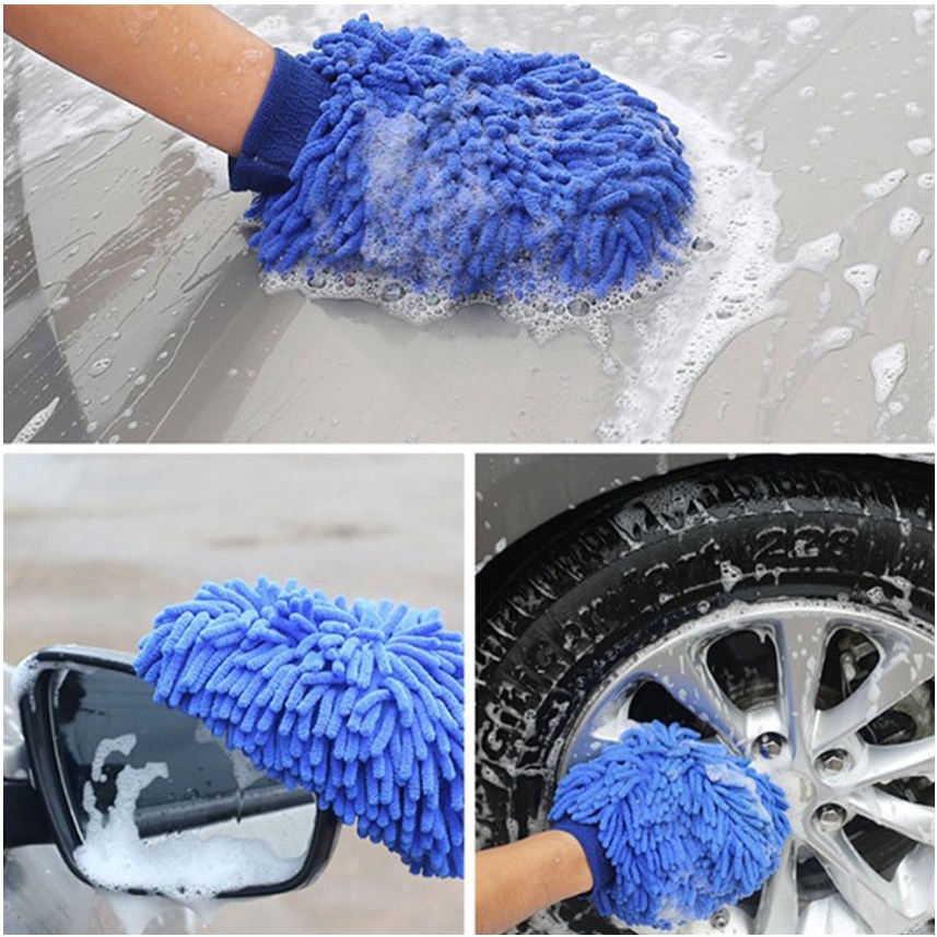 Găng tay rửa xe, bao tay rửa xe đa năng thấm hút tốt giúp lau dọn,cọ rửa ô tô, xe máy, vệ sinh nhà cửa (màu ngẫu nhiên)