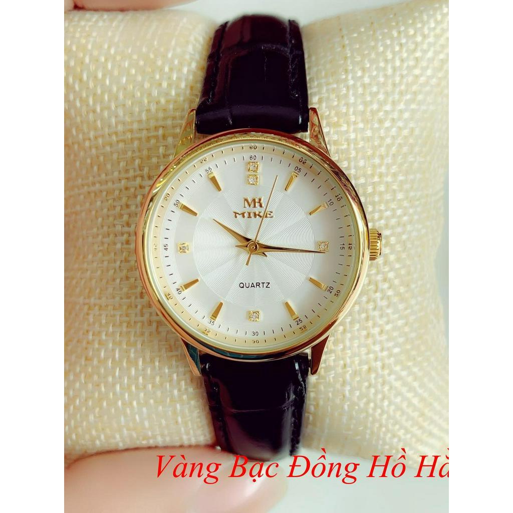 Đồng hồ nữ Mike65656. Dây da mềm chống xước chống nước tuyệt đối hợp kim không phai zỉ bảo hành 2 năm
