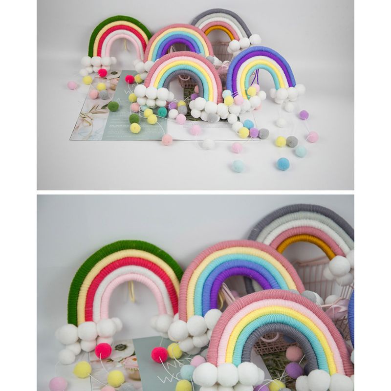 Phụ kiện treo tường trang trí phòng cho bé hình cầu vồng dễ thương tùy chọn màu sắc