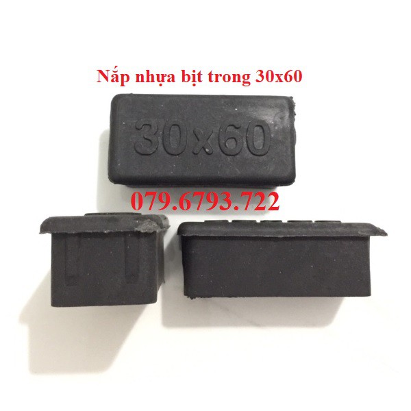 Bộ 10 cái nắp chụp nhựa chữ nhật 30x60_bịt trong chân bàn ghế, nút chân chống xước, bịt trong chân ống sắt, nút nhựa