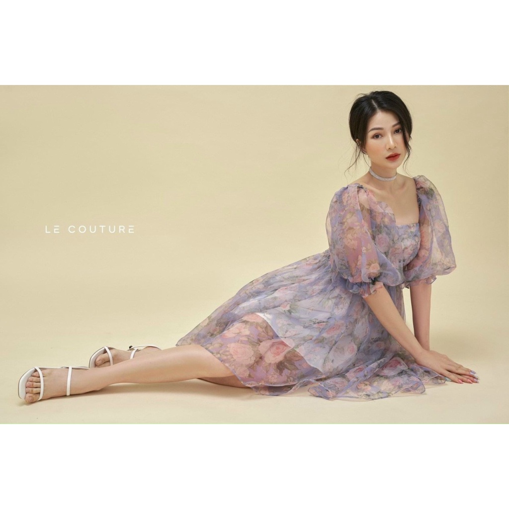 (Mẫu Mới) Hàng Về Hàng Về --- Sale 50% Cho Mẫu Đầm Voan Kiếng Tơ Tay Bồng Trễ Vai Siêu Xinh UP h.h.p