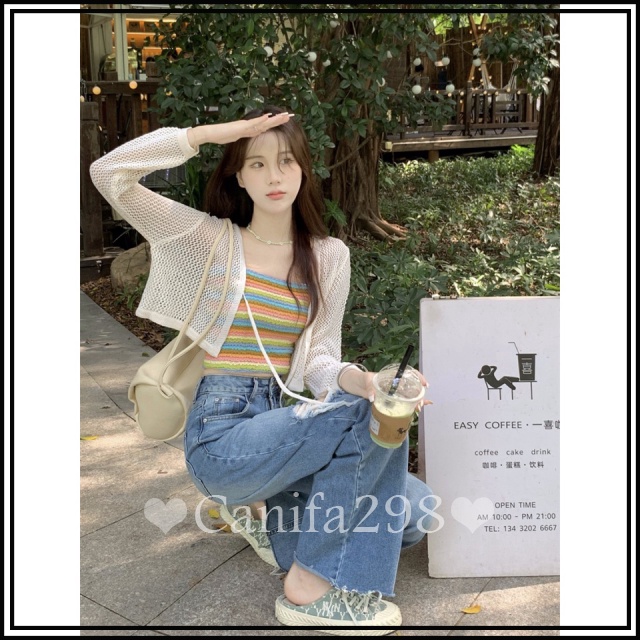 Áo 2 dây bún len tăm kẻ ngang