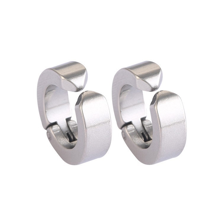 1 khuyên - Khuyên tai kẹp vành dày titan 2 màu