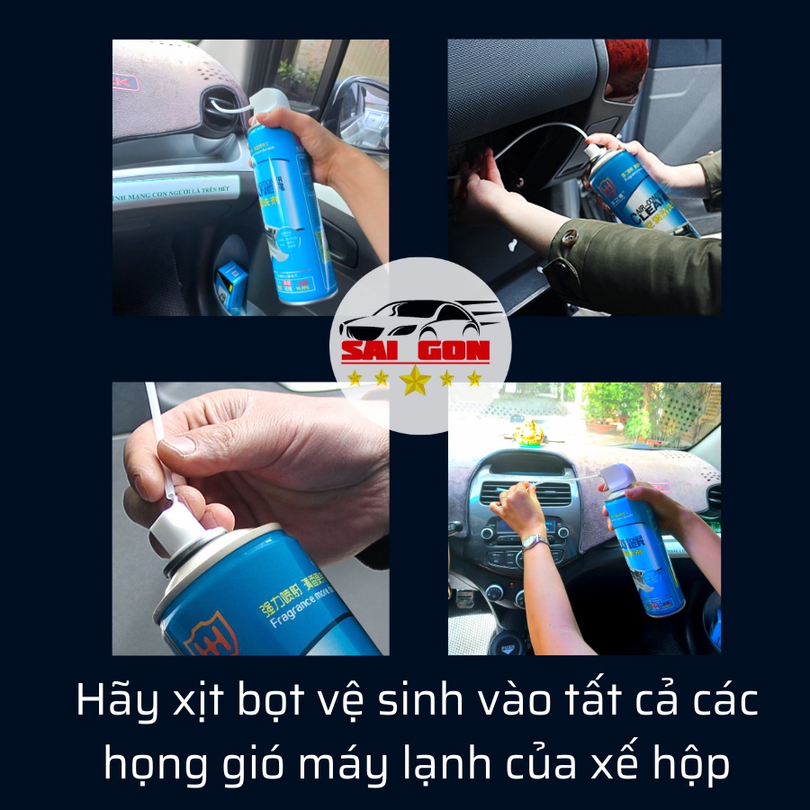 Vệ sinh máy lạnh ô tô Vệ sinh điều hòa gia đình Bình xịt dung tích 500ml khử trùng khử mùi và tẩy sạch bụi bẩn