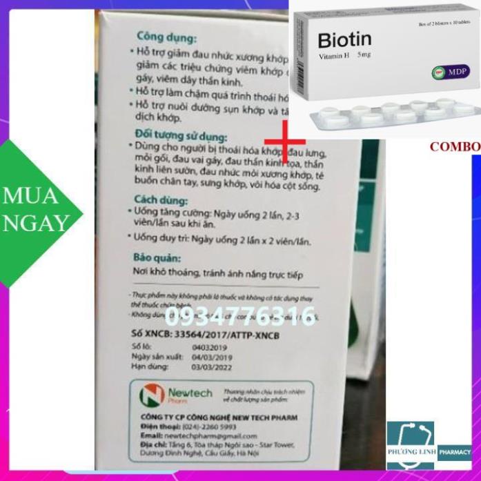 Combo Biotin 5mg+ [HỘP LỚN 120 VIÊN] - Viên Uống Xương Khớp Khương Thảo Đan HỘP 120 VIÊN