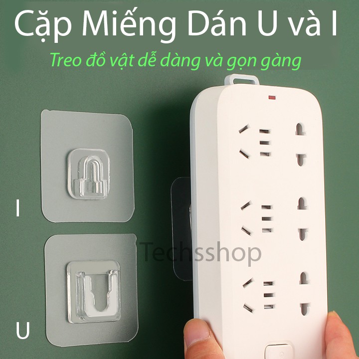 Cặp Miếng Dán U và I Thần Thánh Treo Đồ Vật Dễ Dàng - Miếng Keo Dán Kệ Thay Thế Đa Năng