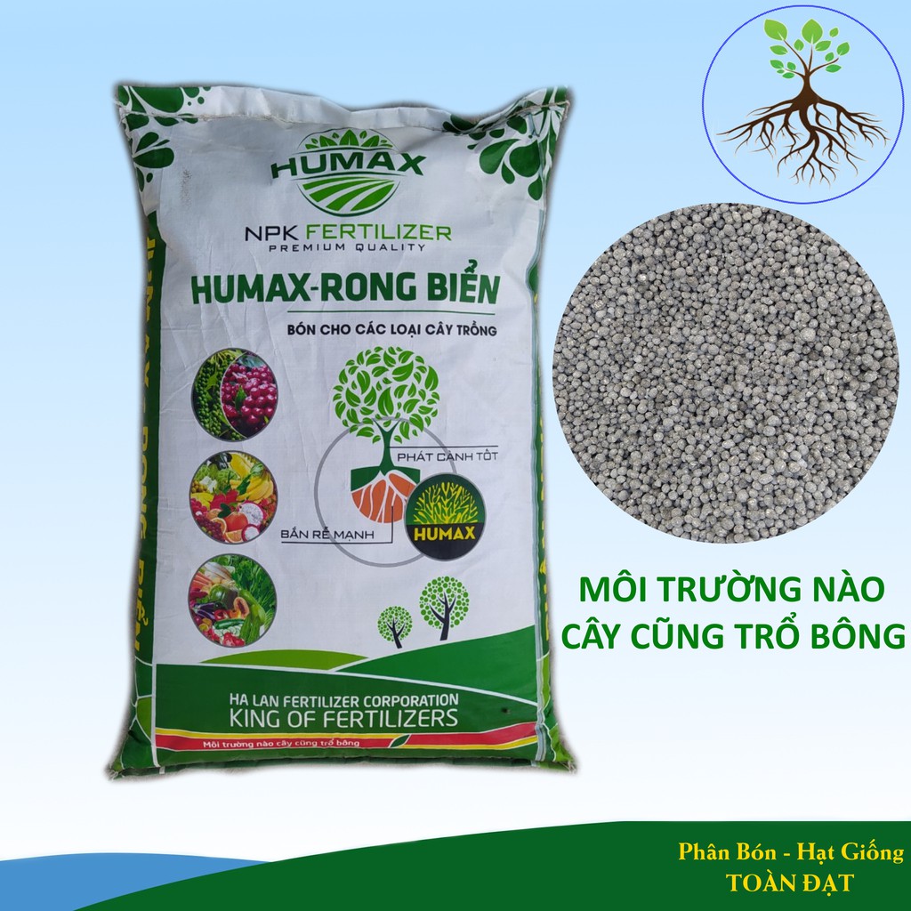 Phân Bón NPK HUMAX Rong Biển (1kg), Bổ sung humic giúp phát triển mạnh hệ rễ, mọc nhiều rễ tơ, cải tạo, phục hồi hệ rễ