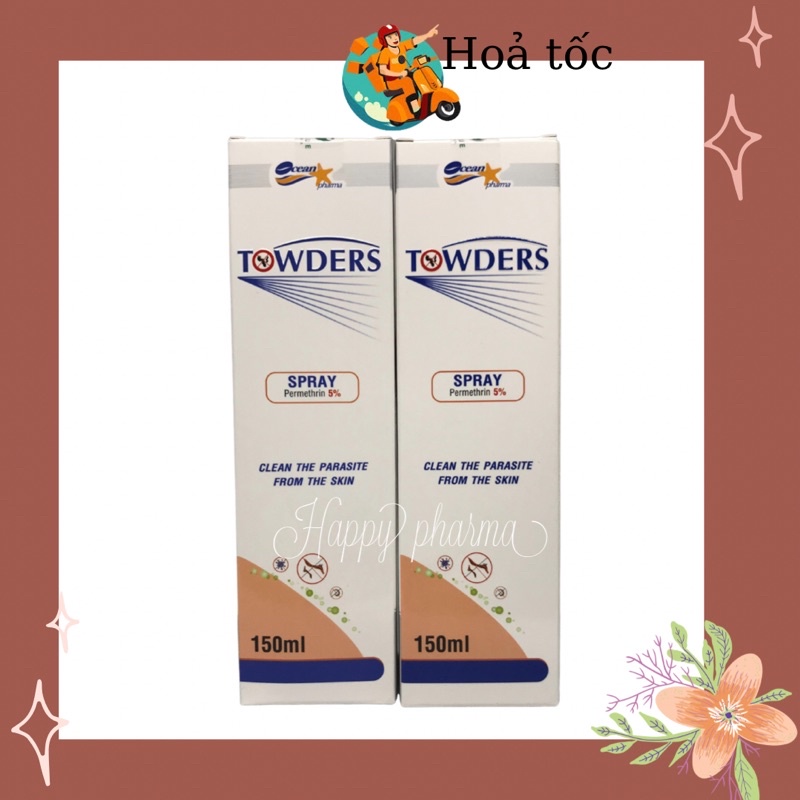 Xịt loại sạch ghẻ và các loại ký sinh trùng Towders Spray 150ml