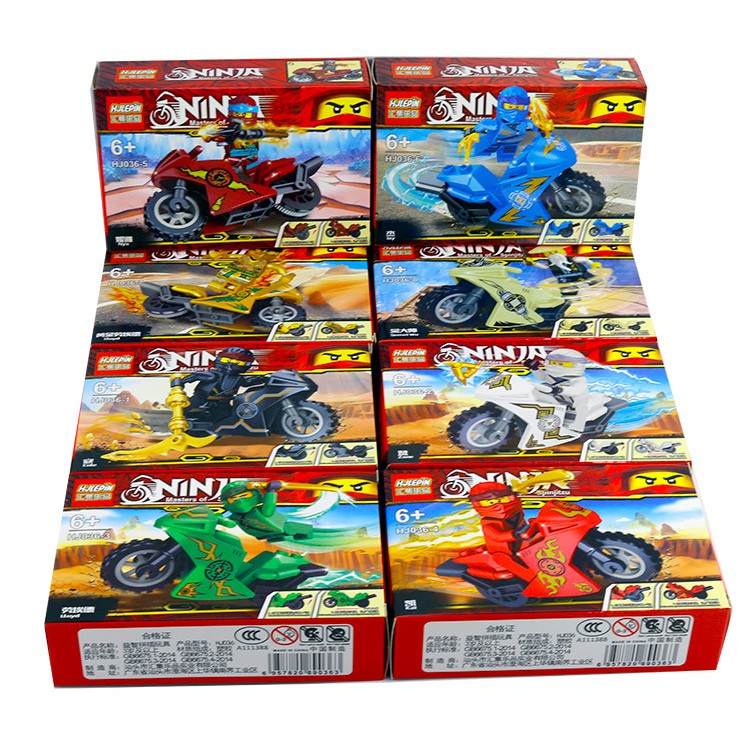 Đồ chơi lắp ráp xếp hình Non lego Ninjago xe moto mô hình Ninja season phần 9 cùng sư phụ wu HJLEPIN HJ036 trọn bộ 8 hộp