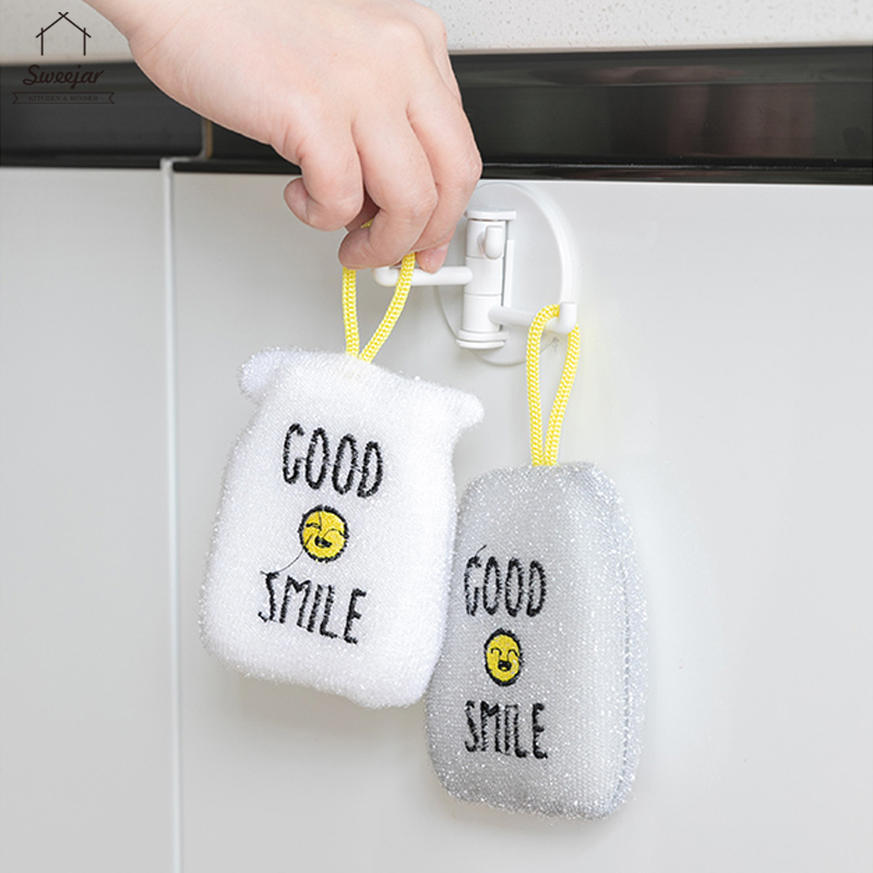 SWEEJAR Bộ 4 Miếng Mút Rửa Chén Có Thể Tái Sử Dụng Tiện Lợi Cho Nhà Bếp