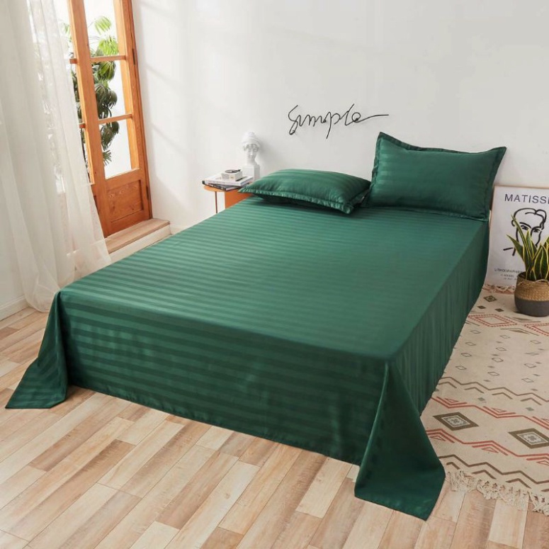 [Hàng Loại 1] Bộ Ga Gối 3 món Cotton Tici Sọc 3F Chuyên Dùng Cho Nhà Nghỉ Khách Giá rẻ