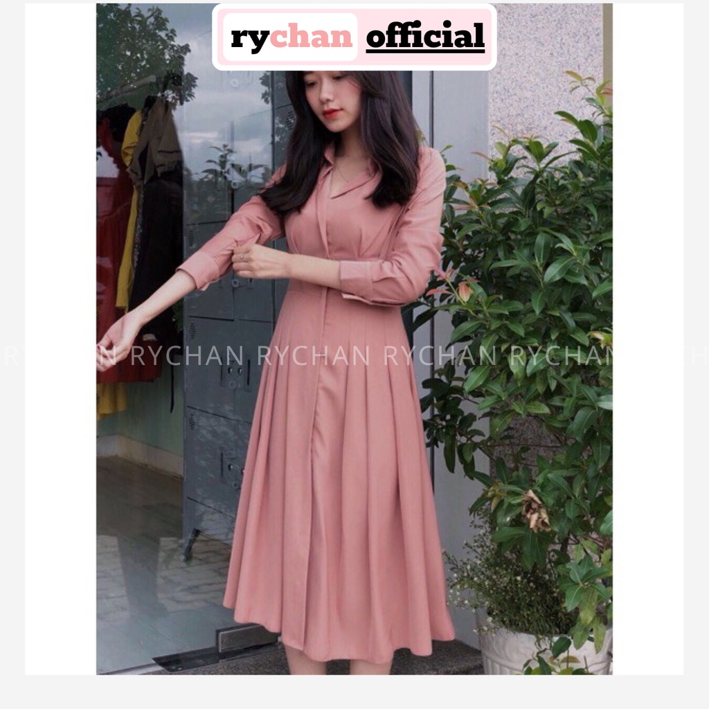 [ẢNH THẬT CUỐI] DM566 - Đầm Maxi Form Xòe Cổ Sơ Mi Cực Xinh