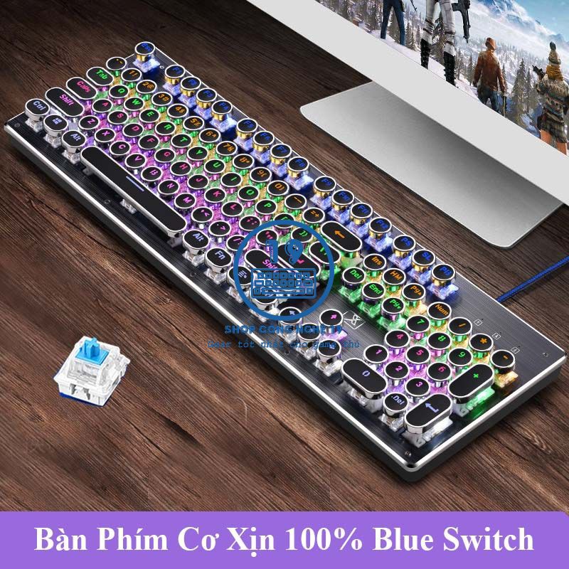 Bàn Phím Cơ Gaming Xịn Nút Tròn ⚡ CÓ PHẦN MỀM CHỈNH LED ⚡ Full Led RGB X9