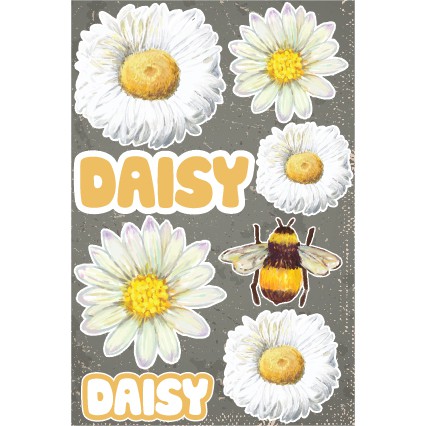 Sticker Hoa Cúc Daisy chống nước dán điện thoại, laptop, nón bảo hiểm, guitar, vali