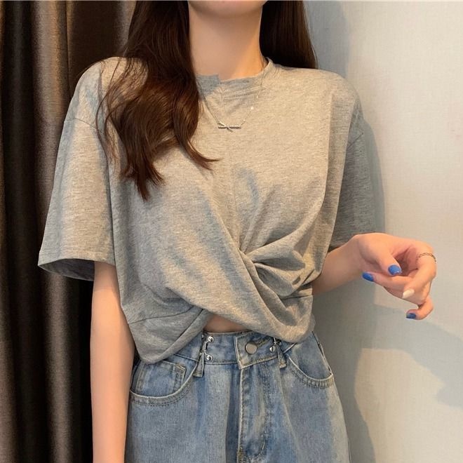 Áo thun lửng JL-TX-12 tay ngắn lưng cao thời trang dễ phối đồ