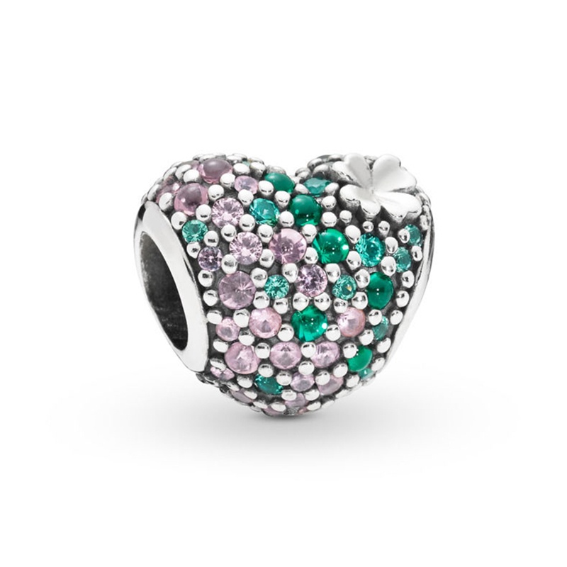 Vòng Tay Chuỗi Hạt Hình Trái Tim Màu Xanh Lá Thời Trang