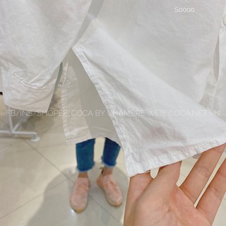 [S0000]🖤 Áo sơ mi trắng basic form vừa thêu hình cutie (Có sẵn/ảnh thật)